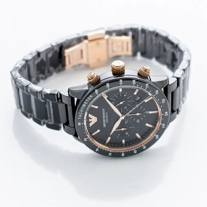 Emporio Armani Men's Chronograph Black Dial Watch | AR70002